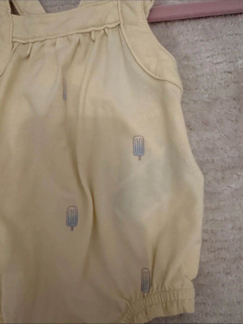 Baby Gap - Yellow Baby Bubble Romper with Popsicle Embroidery